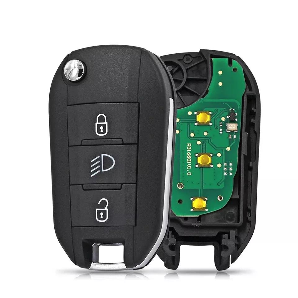 PEUGEOT Remote Key 4A AES HU83 for 3008, 208, 308, 508, 5008, Expert, Partner (2017-2024)