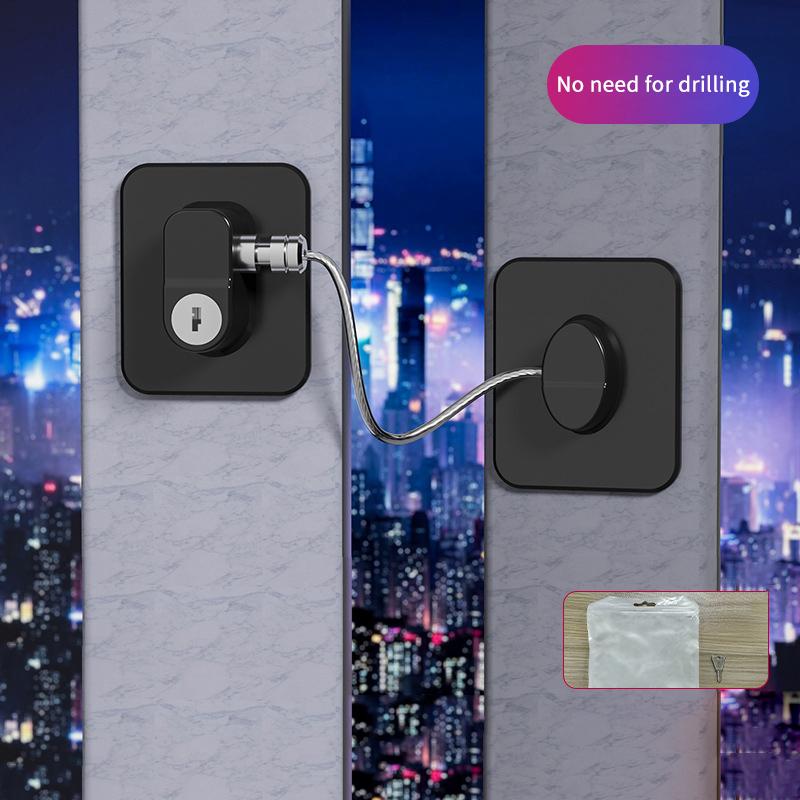 Овальный замок безопасности для детей с ключом, без сверления, защита от детей для холодильника, окна, шкафа