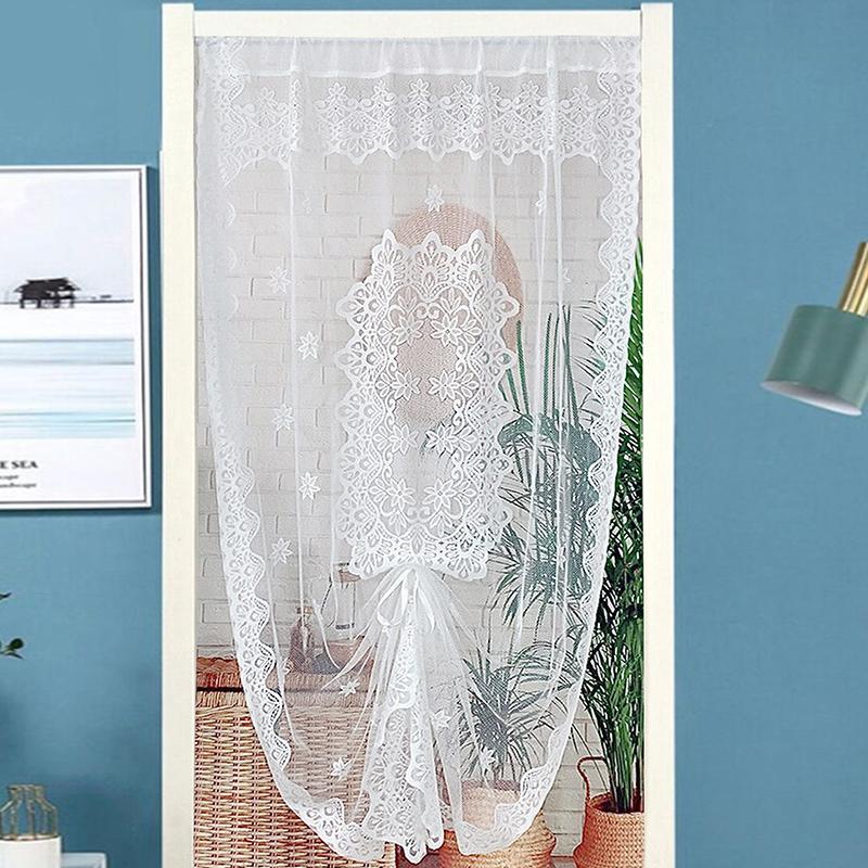 1Pc Pulling Curtain French Lace Fashion Insect Prevention Aesthetic Beauty Door Curtain Polyester Decorative Pattern