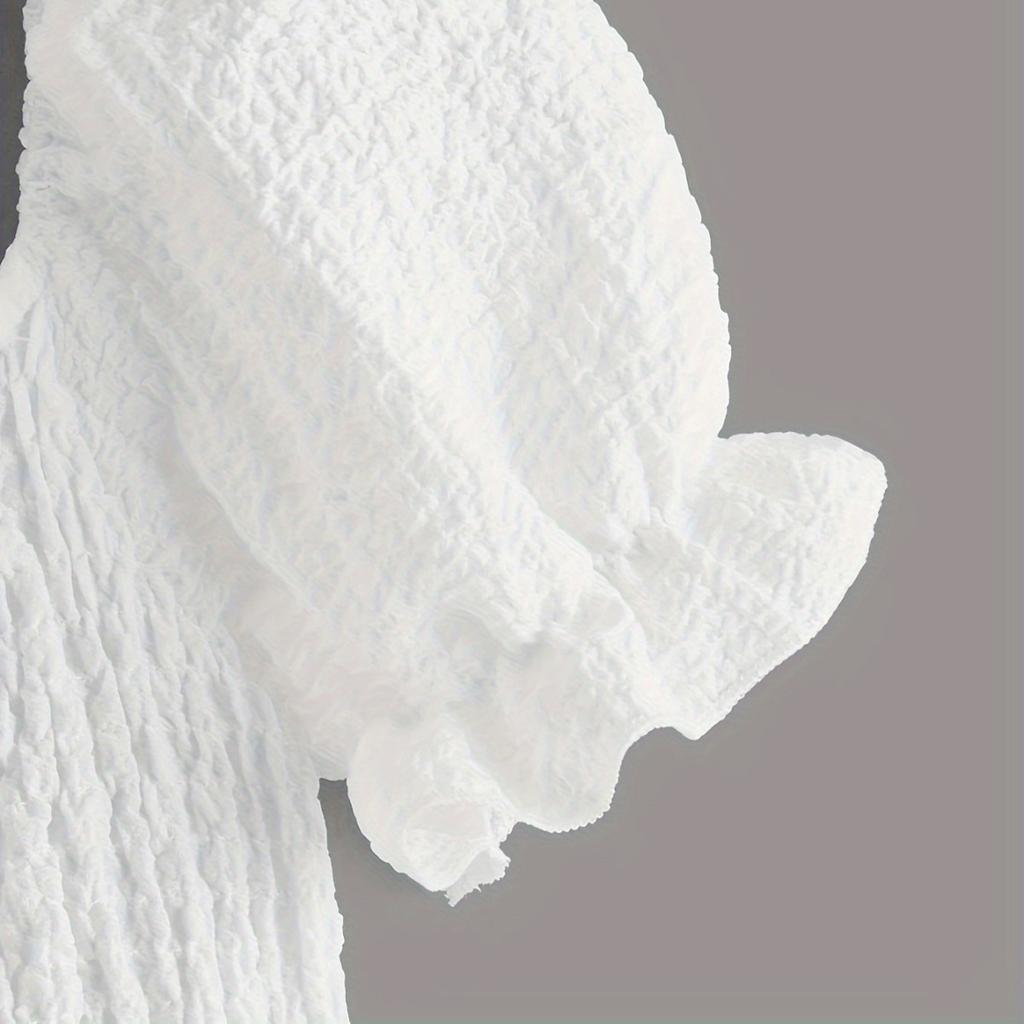 Детская одежда, белое повседневное платье для девочек, лето 2024, летние платья принцессы для девочек с пышными рукавами