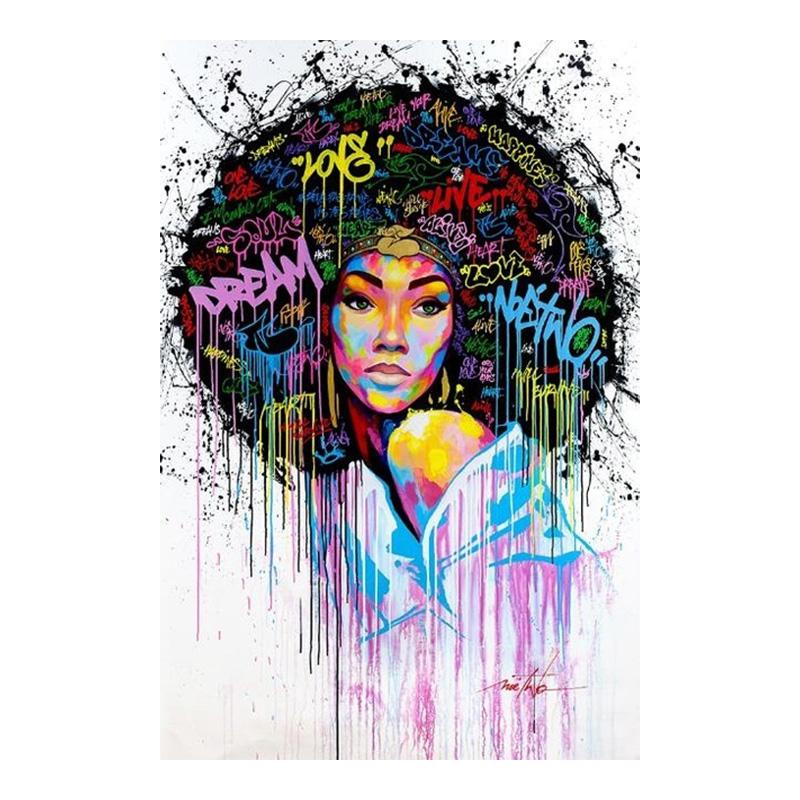Abstract Graffiti Art Canvas Painting Pop Art Canvas Posters Modern Girls Wall Art Pictures For Living Room Wall Decor Background Wall Decoration