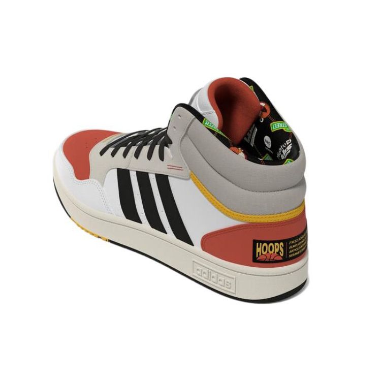 Adidas Sesame Street X  Neo Hoops 3.0 Mid Leather Round Toe Durable High-Top Sneakers Unisex Sneakers White Gray Orange FZ5958