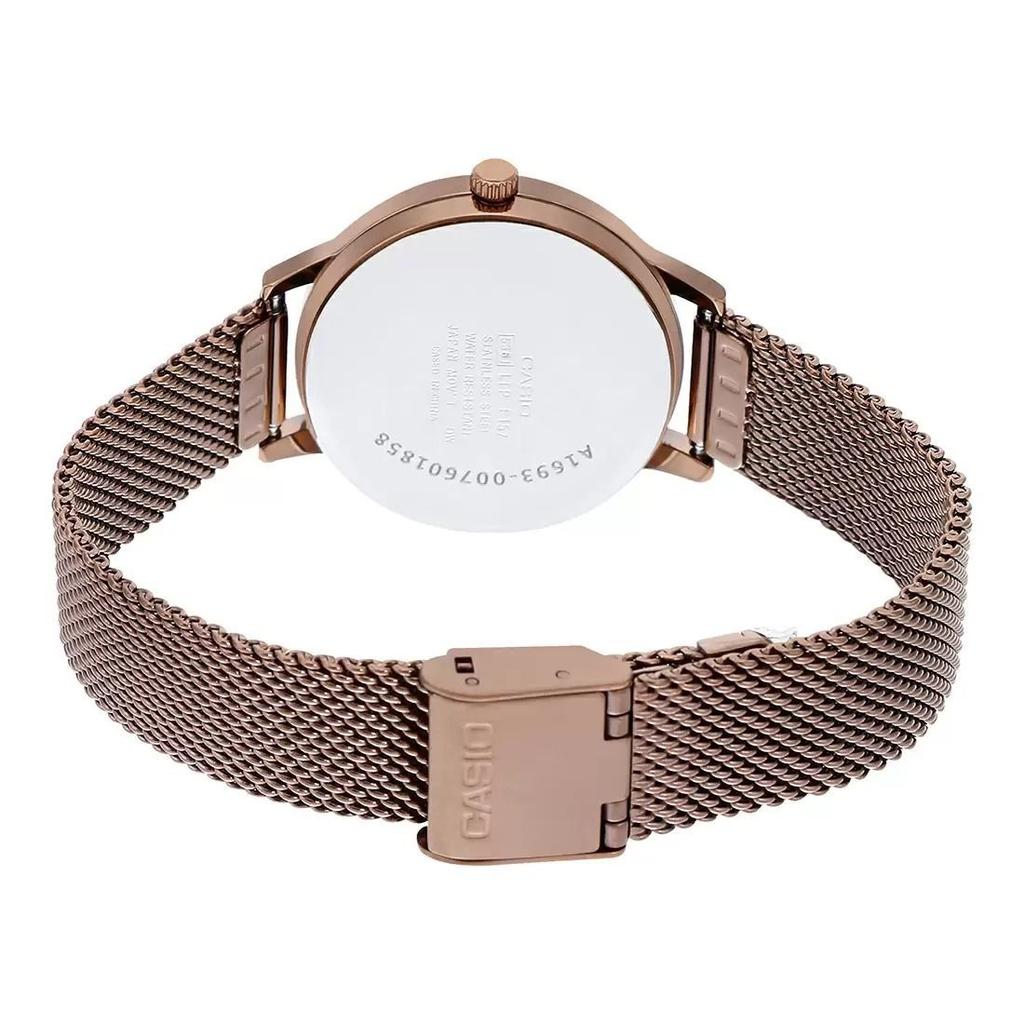 Розово-золотистые аналоговые женские часы, Rose Gold Analog Women's Watch,  Casio