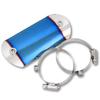 GlowBit Muffler Guard Motorcycle Heat Guard Universal Motorcycle Protector Custom Cover Exhaust Shield Stainless Half Blue