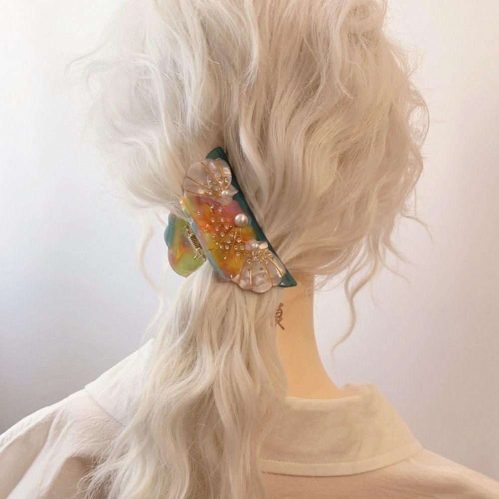Elegant Ocean Series Hair Claw Acetic Acid Geometry Shark Clip Personalized Shell Hair Claw Women