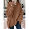 Solid Color High Neck Long Sleeve Mid-Length Sweater Top