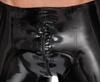 LATE X - Black Latex Shorts With Zipper L
