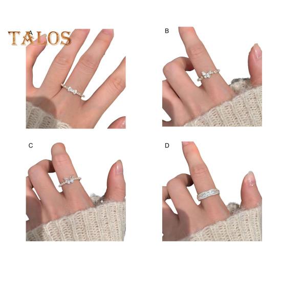 Регулируемое женское открытое кольцо с искусственным жемчугом, украшением из сплава, бантом, кубическим цирконием, мягкое стильное кольцо с гальваническим покрытием, легкое украшение на палец для вечеринки, повседневной носки