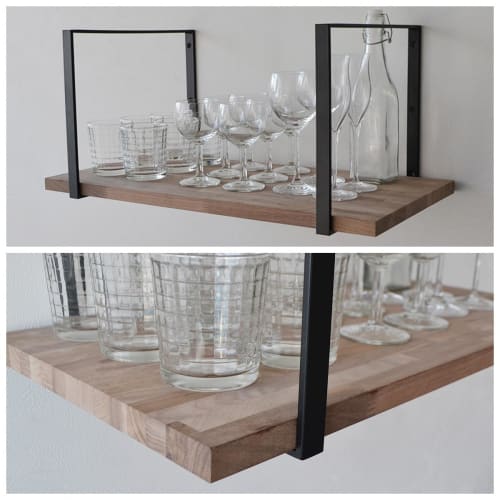 Stylish Iron Shelf Brackets, Square, for Plasterboard, Set of 2, 954798