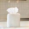 1pc Cotton Thread Tissue Box Square Desktop Napkin Decorative Box Multi-functional Hand-woven Storage Basket Tissue Storage Box