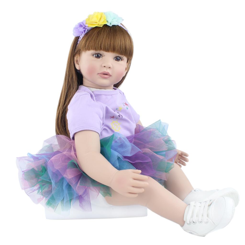 BZDOLL 60 см мягкая тканевая силиконовая кукла Reborn для малышей, принцесса для девочек, 24 дюйма, как настоящий ребенок, игровой домик, игрушка