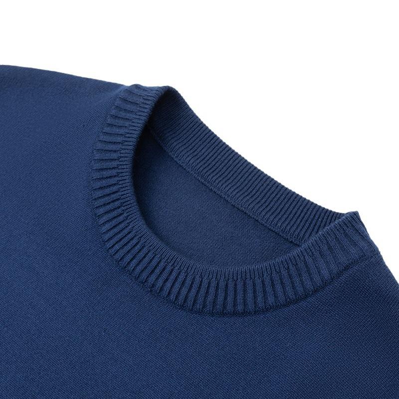 Autumn And Winter Middle-Aged And Young People Round Neck Solid Color Bottoming Shirt, Warm And Comfortable In Winter, And Men'S Sweater Inside
