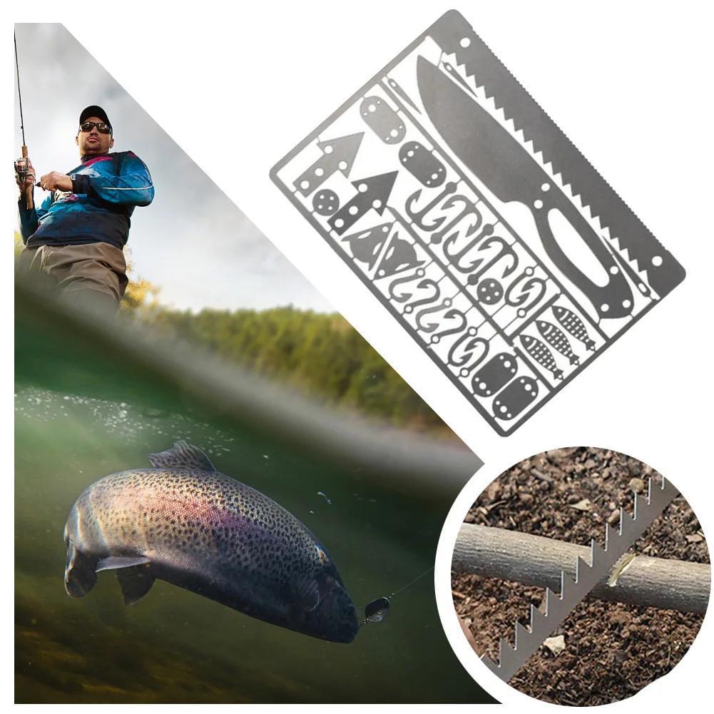 1 шт. Многофункциональная карта с рыболовным крючком для улицы, инструмент для выживания в кемпинге