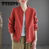 Women Jackets Retro Solid Ladies Zipper Up Bomber Outwear Spring Fall Long Sleeve Short Thin Slim Casual Pocket Biker Coats