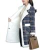 Womens Casual Fashion Coat Ladies Printed Winter Overcoats Female Midi Plush Warmer Outwear