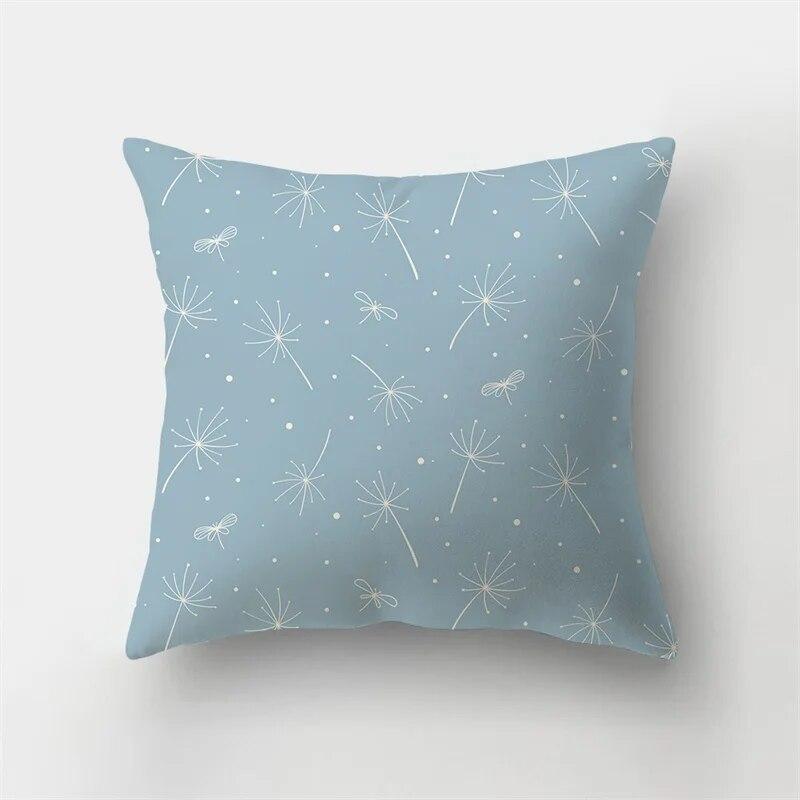 45x45cm Sea Blue Alphabet Pillowcase Pineapple Leaf Plant  Sofa Office Seat Car Cushion Cover Home Decor