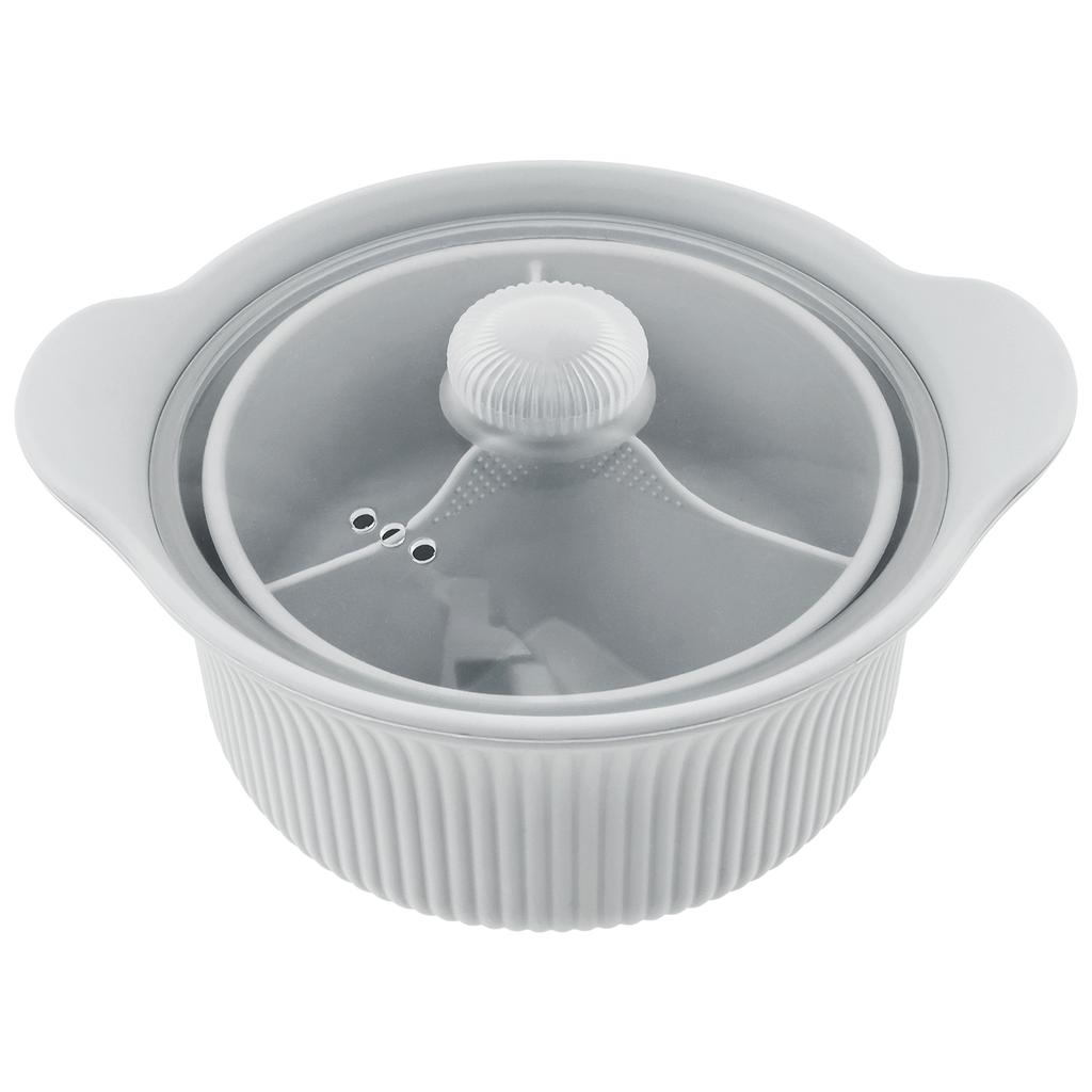 Микроволновая силиконовая пароварка 3 отделения Кастрюля для микроволновки Термостойкость Многофункциональная пароварка Миска Портативная кастрюля для аэрофритюрницы Легко