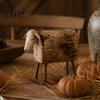 Rustic Longhorn Bull Figurine Vintage Bull/Sheep Sculpture, Farmhouse Animal Figurine, Western Style Statue Decorative for Shelf Mantel Living