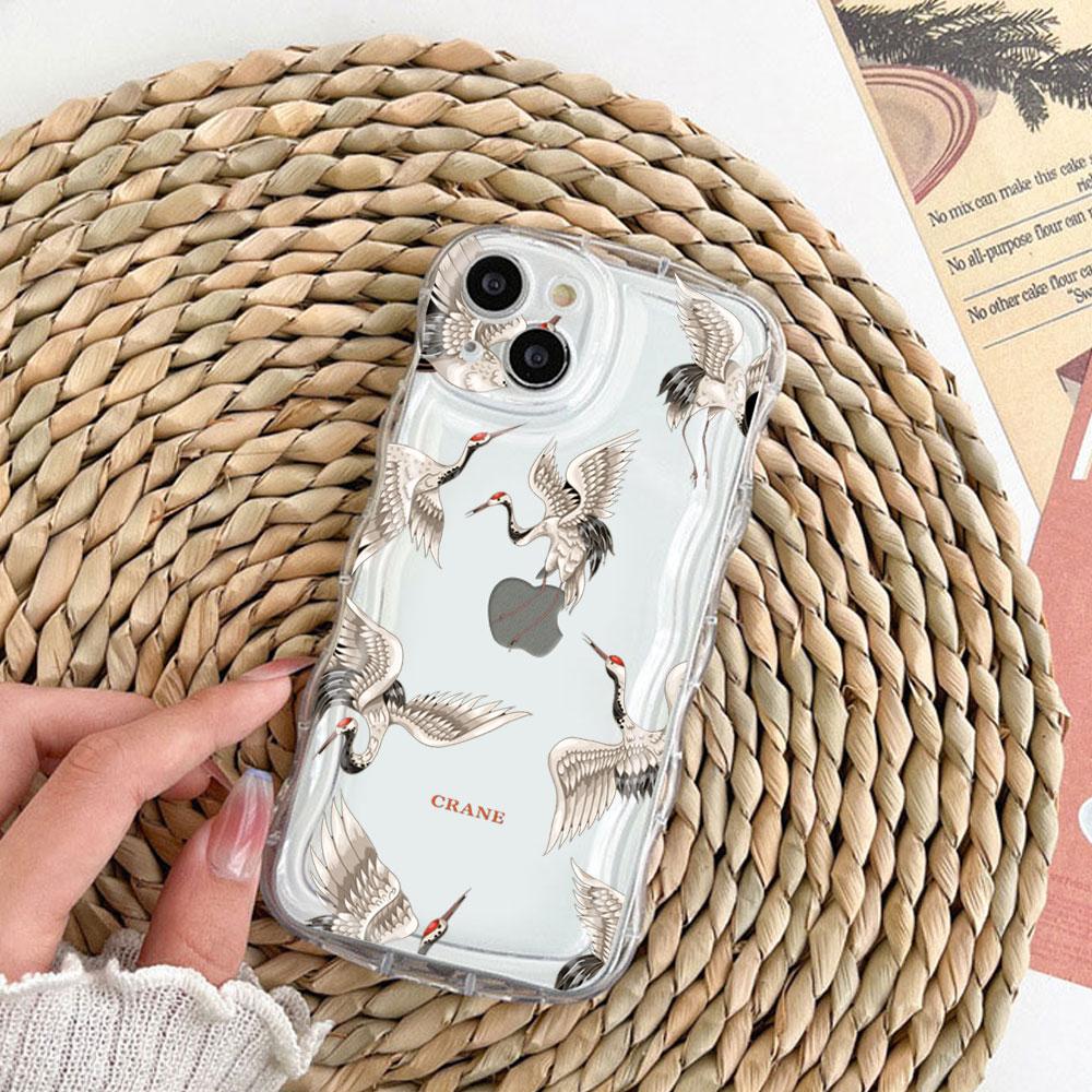 Чехлы для телефона в китайском стиле «Журавлиная волна» для IPhone 11 12 14 13 Pro Max, чехол для IPhone 8 7 Plus SE20 XR XS MAX X, противоударные чехлы