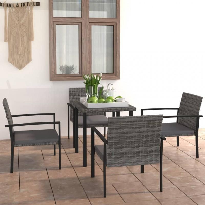 Day and Night - Day and Night Garden Dining Set 5 Pieces Gray Synthetic Rattan