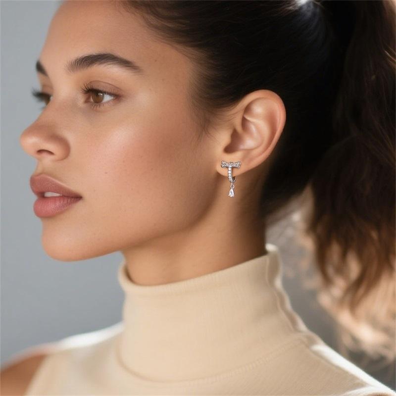 Inlaid Zircon Earrings 925 Silver Minimalist Butterfly Dragonfly Cute Claw Hoop Earrings Women Exquisite Party Jewelry