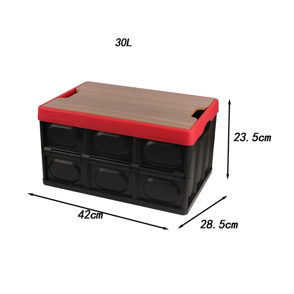 30L Car Trunk Organizer Case Outdoor Foldable Storage Bin with Lid Portable Handle Storage Cargo Waterproof Sturdy Storage Box