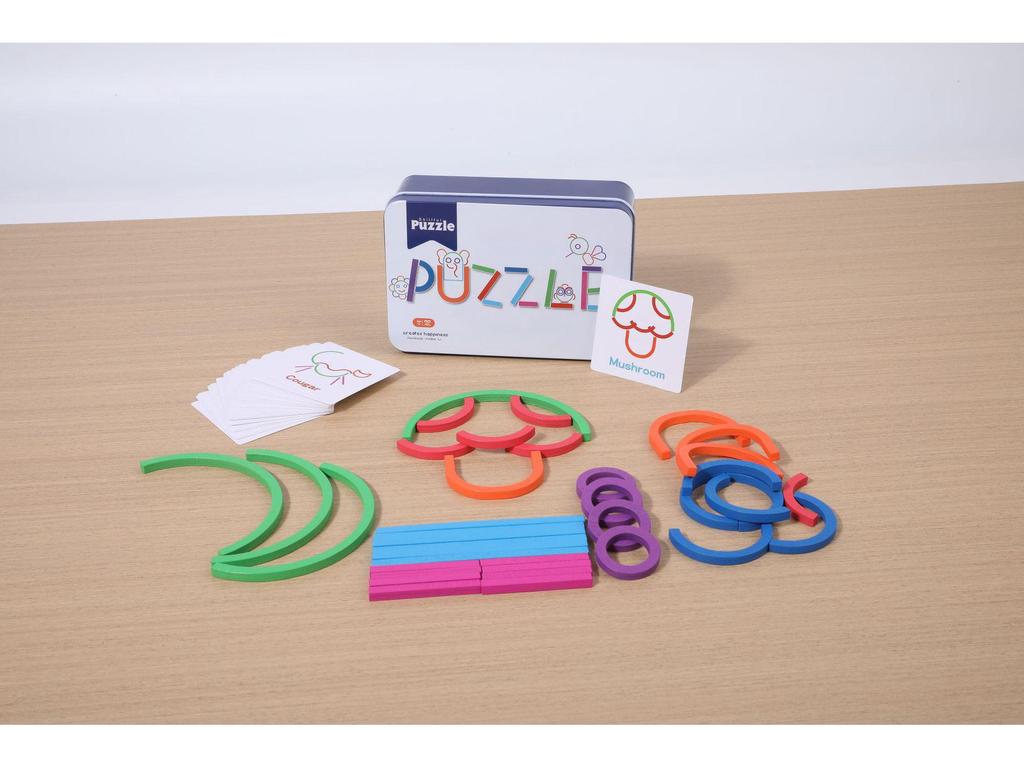 Tin Box Wooden Jigsaw Puzzle for Kids Ages 3-6: Boys' and Girls' Early Learning Toy