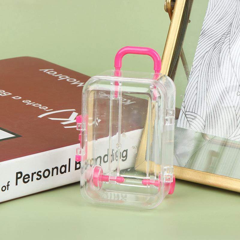 1Pc 5*7Cm Candy Box Dollhouse Mini Suitcase Trolley Luggage Handbag Model Decor