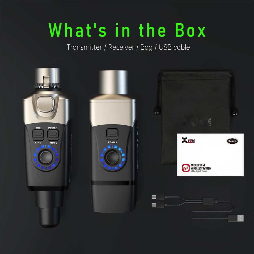 XVIVE Digital Wireless Microphone System Black XV-U3