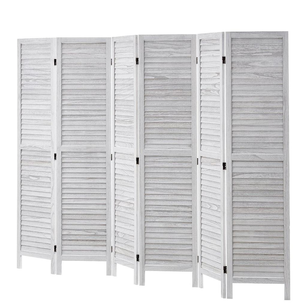 Wood Room Divider Wooden Privacy Screen 6 Panel Room Separation Divider