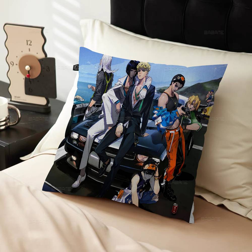 Anime JoJo Bizarre Adventure Retro Anime Cushion Cover Car Throw Pillow Case For Sofa Car Christmas Gift 40x40cm 45x45cm