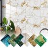 10pcs/Bag Self-adhesive Marble Pattern Wall Decals Home Decoration Crystal Film Waterproof PVC Kitchen Wall Sticker DIY