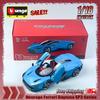 In Stock Bburago 1:18 Ferrari Daytona Sp3 Supercar 50 Series Simulation Alloy Miniature Diecasting Model Customized Toy Gift