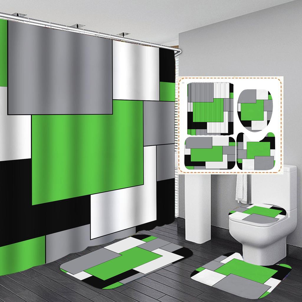 3D HD печать занавеска для душа водостойкая занавеска для душа для туалета ткань американская клетчатая перегородка для ванной комнаты занавеска для душа