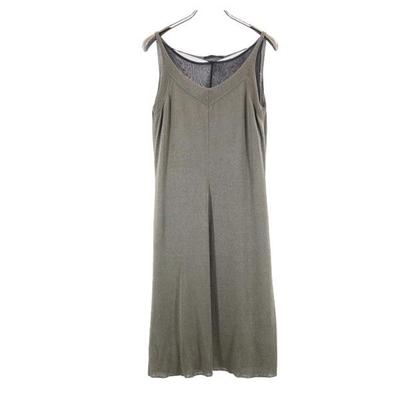 Женское однотонное платье без рукавов M Коричневое Б/У
