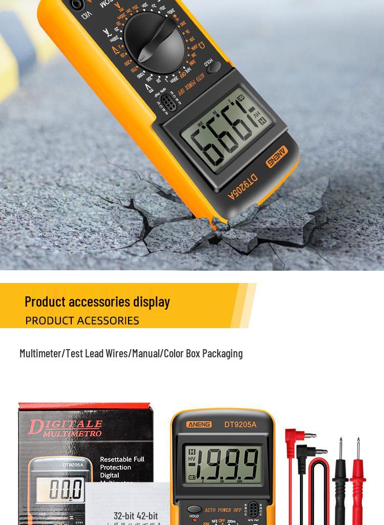 ANENG DT9205A Цифровой мультиметр для электрика с высокой точностью