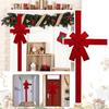 1pcs Christmas Door Decor Velvet Bow Hanging Ornament Large Red Holiday Front Wall Decoration Festive Home Decor Gift Party Tool