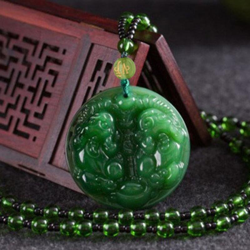 Classic Natural Chinese Agate Pendant Jade Necklace Charm For Women Men Jewelry Carved Blessing Lucky Amulet Gifts
