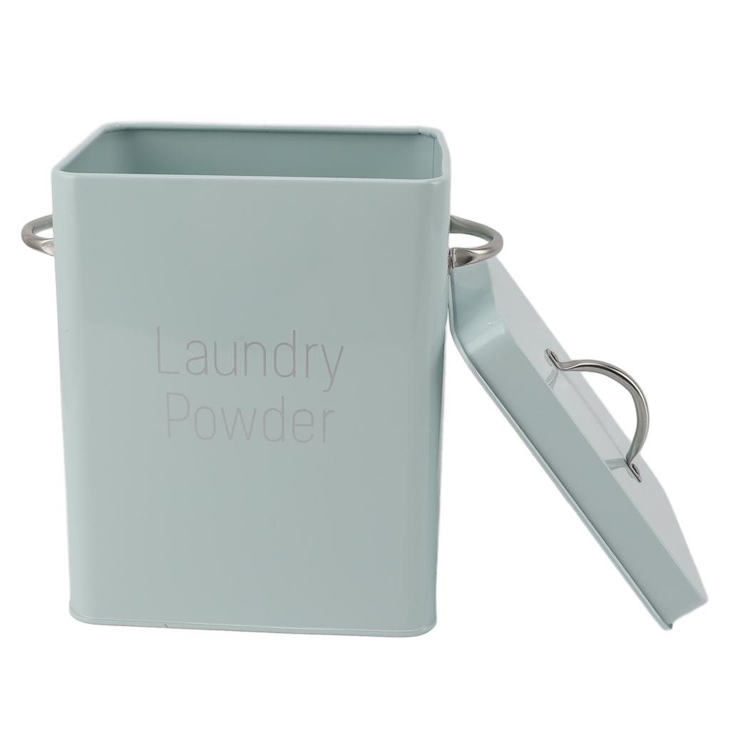 Металлический контейнер для прачечной с двойными боковыми ручками и крышкой-ложкой, контейнер для стирального порошка в стиле фермерского дома для стирки