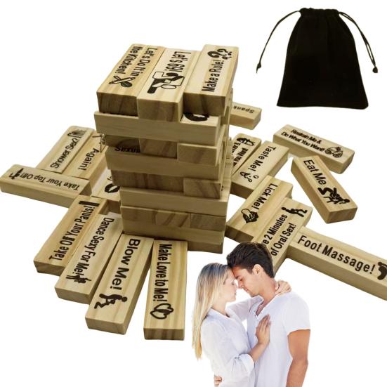 Набор блоков для свиданий «Башня» для взрослых. Набор сборных строительных блоков. Игра «Башня» для пар. Вечер свиданий.