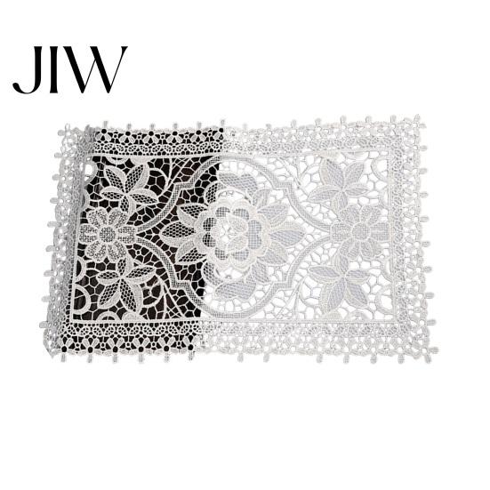 Rectangular Lace Mats for Coffee Tables White Doily, Elegant Retro Placemat, Embroidered Table Doilies Bridal Showers Mat, Round Oval Home Decor