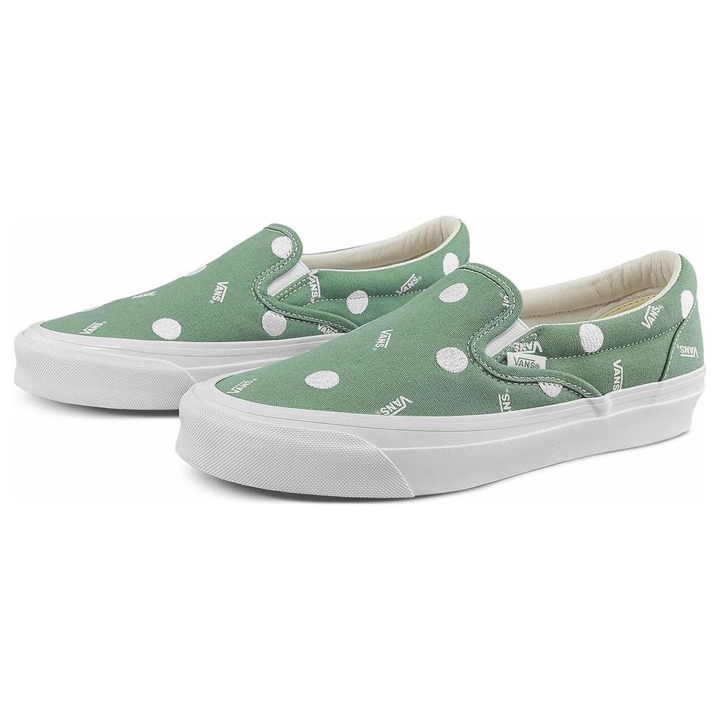 Vans OG Classic Slip-On LX Polka Dot — зеленые кроссовки унисекс VN0A45JKLDN