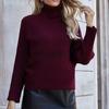 IHUASU Женский осенне-зимний трикотаж, свободный, большого размера, однотонный, с высоким воротом, модный свитер