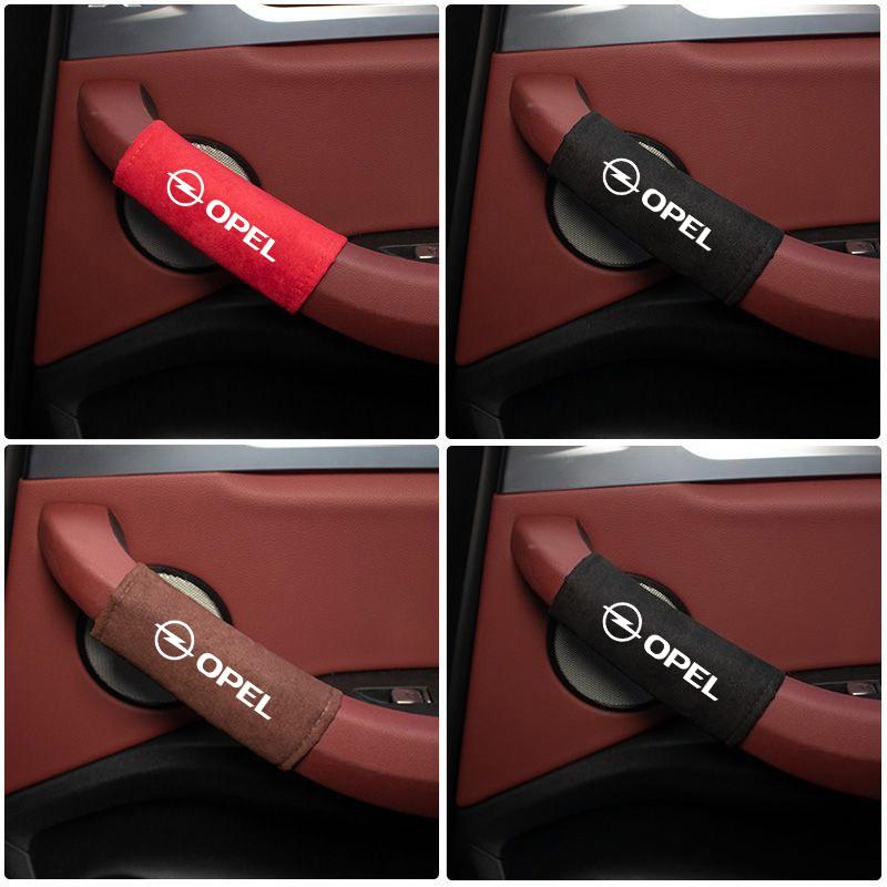 rucjh0 Car Door Inner Handle Protective Suede Anti-Wear Sleeve Decor For OPEL Mokka Corsa Meriva Zafira Astra J H G Vectra Antara