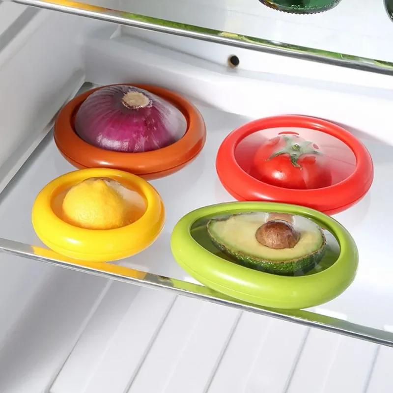 Многоразовая коробка для хранения продуктов, полуразрезанная коробка для освежения фруктов, выдвижная пленка, контейнер для хранения, уплотнительная крышка для фруктов, кухонные инструменты