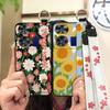 Waterproof Kickstand Phone Case For ZTE Nubia Z60 Ultra Oil Painting Soft Case Fashion Design Flower Anti-knock Lanyard