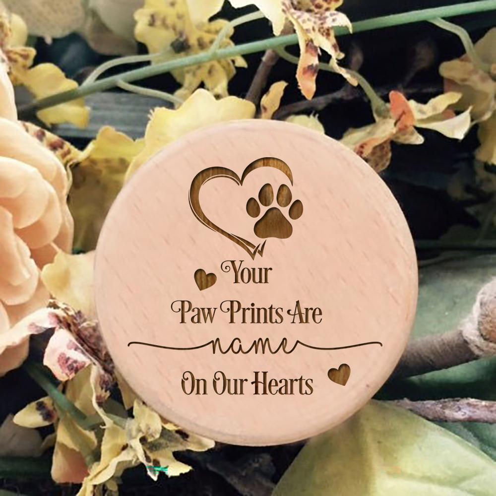 Индивидуальное имя Love Paw Printing Pet Commemorative Box Коробка для хранения собачьих зубов и шерсти Товары для животных Пропавшие питомцы Памятные подарки