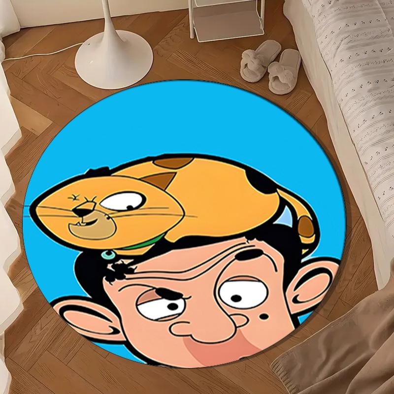 Mr. Bean Adventure Round Rug for Livingroom,Bedroom, Palyroom, Chair Rug, Area rug, Circle Carpet, Large Size Fan Christmas gift