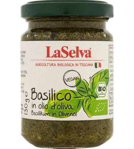 Basil in Olive Oil Organic 130g LaSelva
