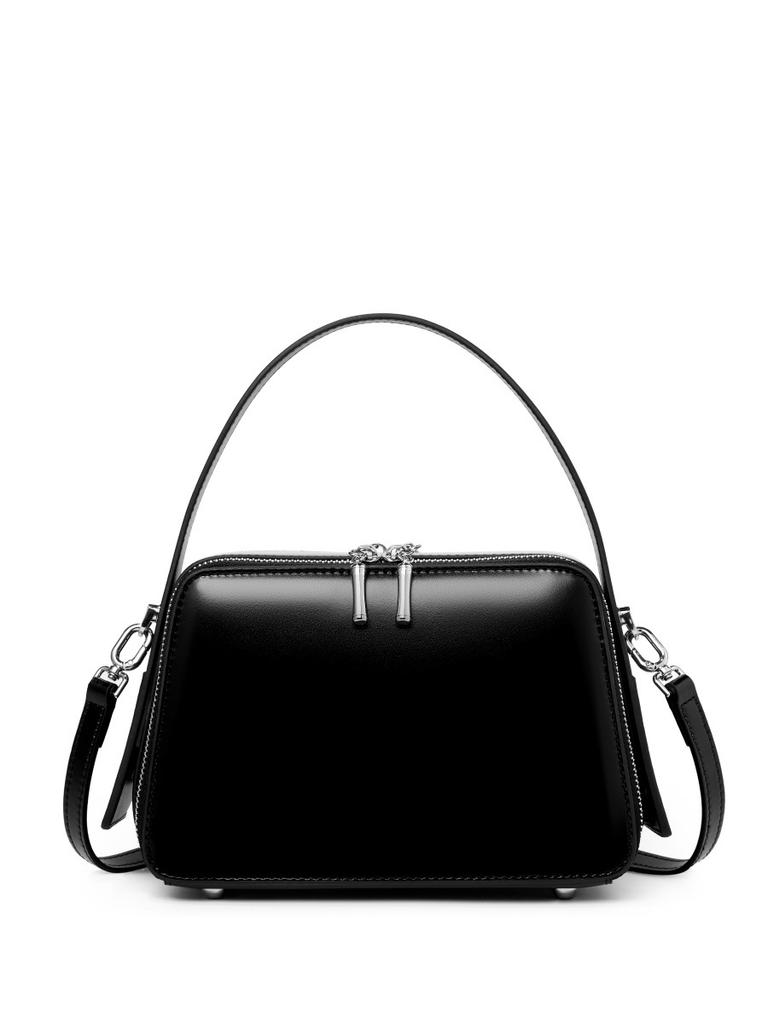 Кожаная сумка-мессенджер для通勤, маленькая квадратная сумка, универсальная портативная женская сумка, нишевый дизайн, сумка на плечо